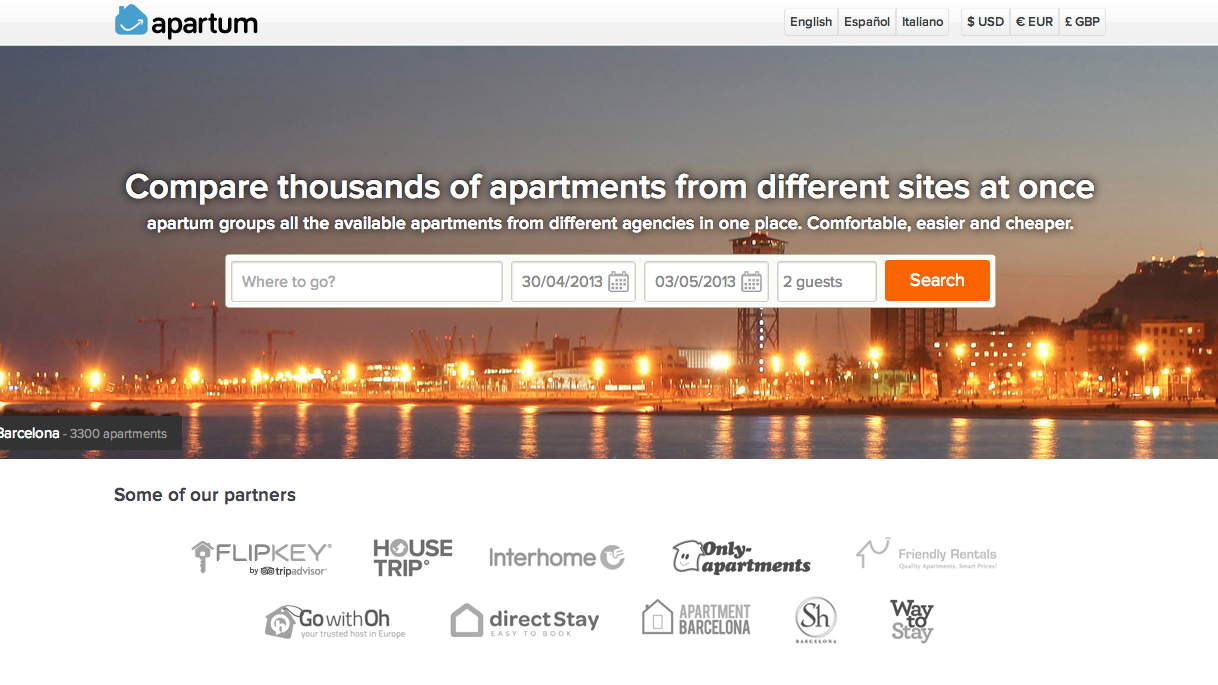 Apartum homepage