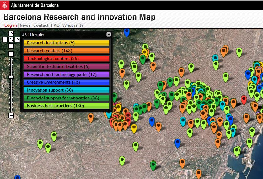Barcelona Research and Innovation map