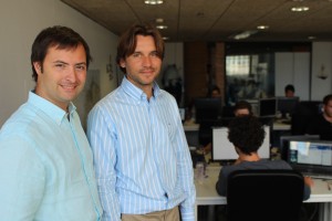Two of the co-founders of Nautal Octavi and XX at their office at Barcelona Activa