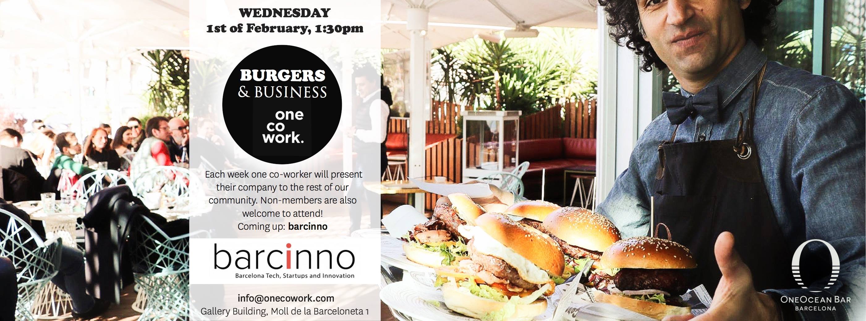 onecowork burgers & lunch - barcinno