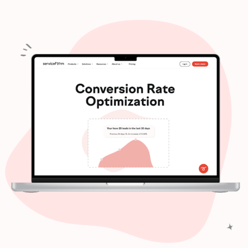 Example of conversion rate optimization using Serviceform's platform